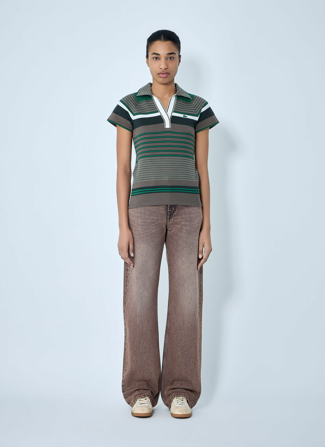Lacoste Slim Fit Striped Piqué Polo Shirt