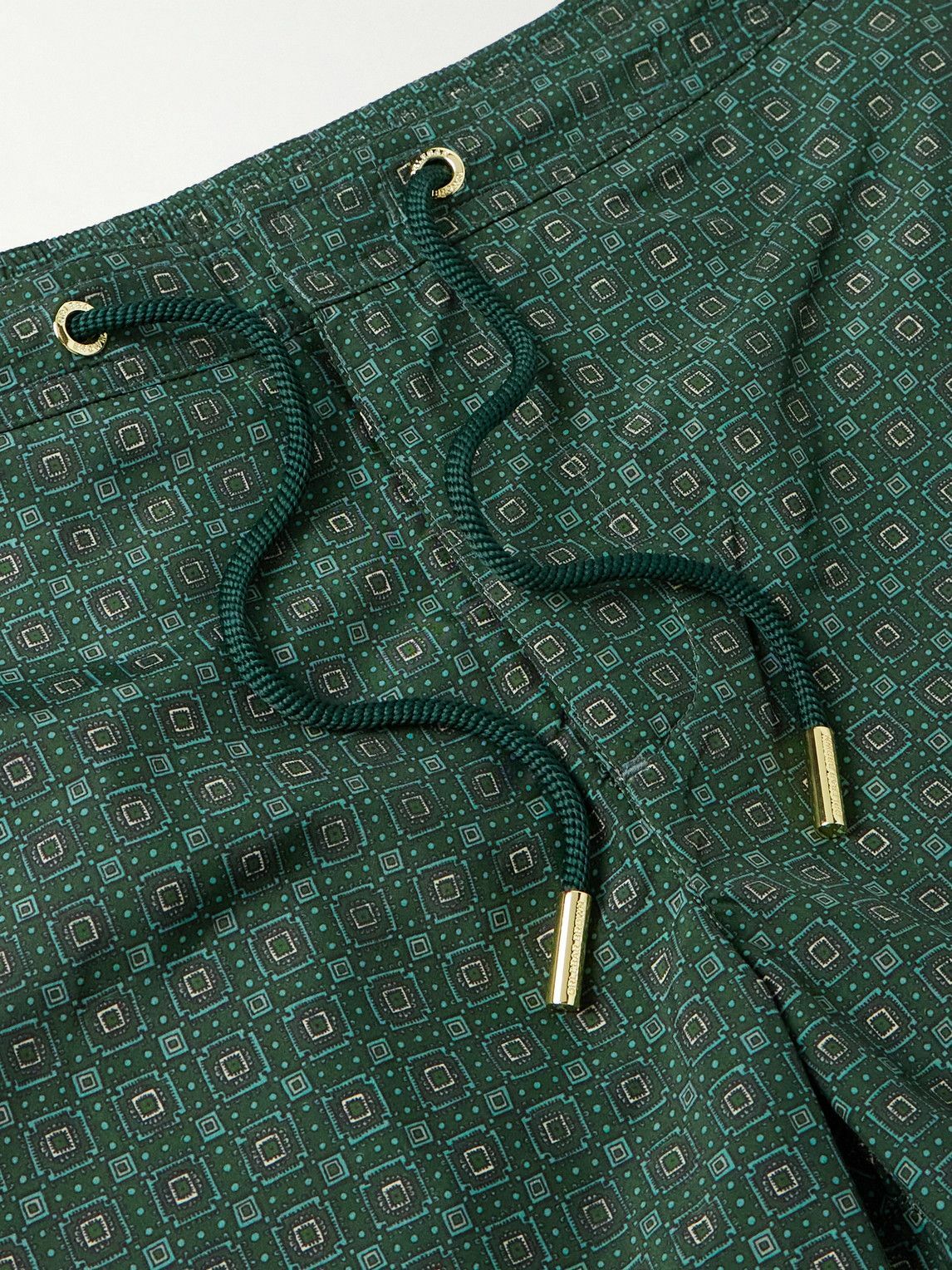 Orlebar Brown - Bulldog Solstice Straight-Leg Mid-Length Printed Recycled Swim Shorts - Green