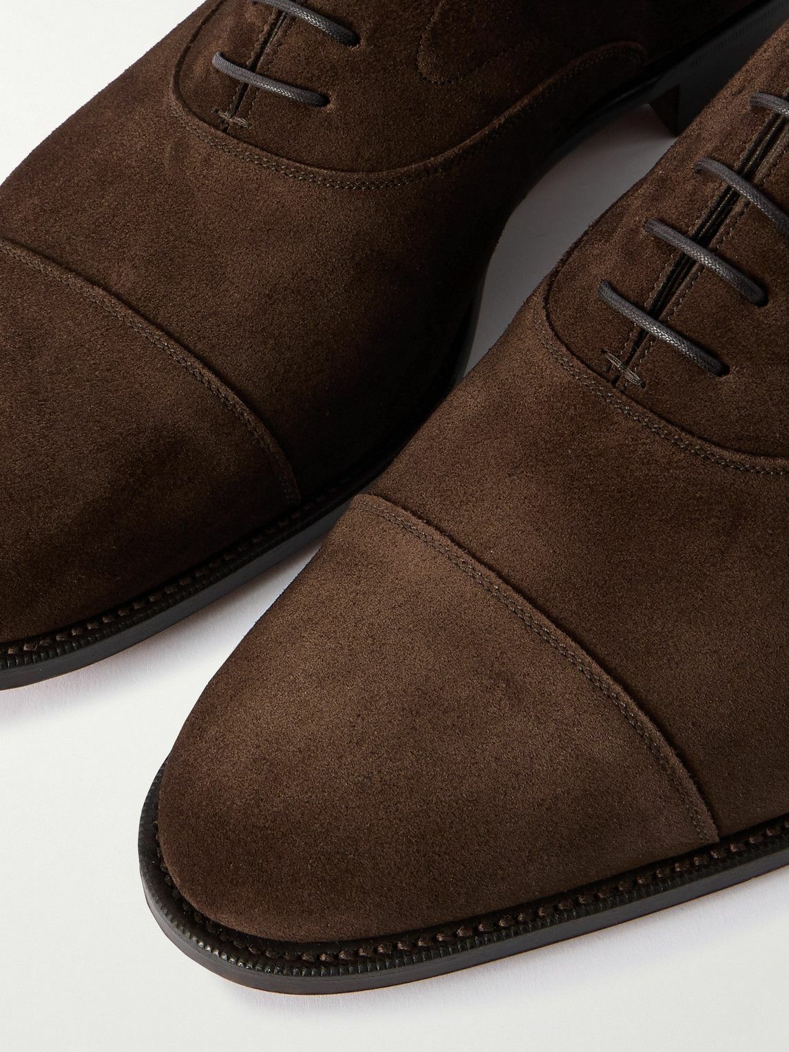Edward Green - Chelsea Cap-Toe Suede Oxford Shoes - Brown