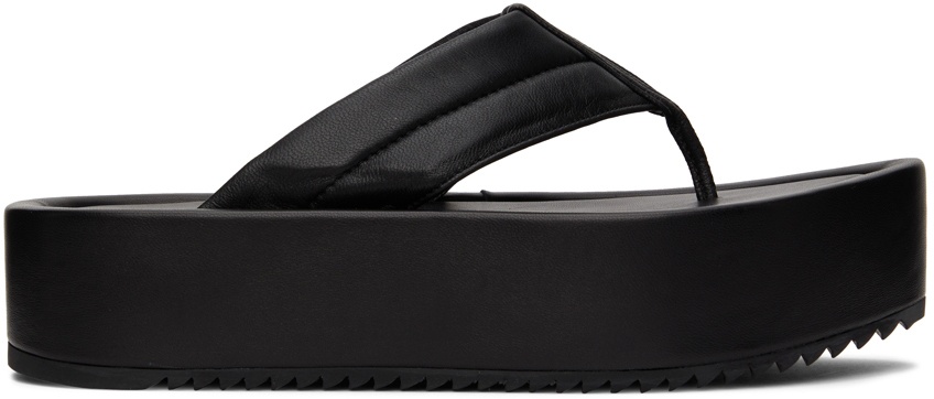 DRAE Black Leather Sandals