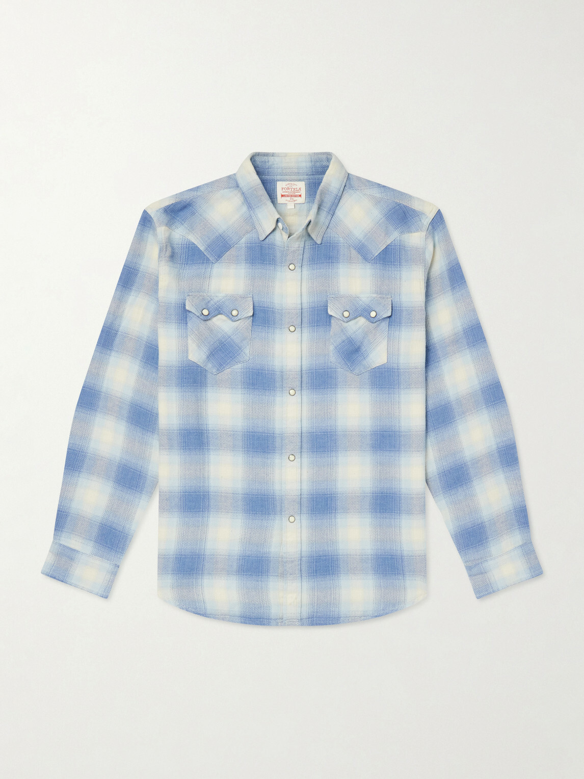 Fortela - Josh Checked Cotton Shirt - Blue