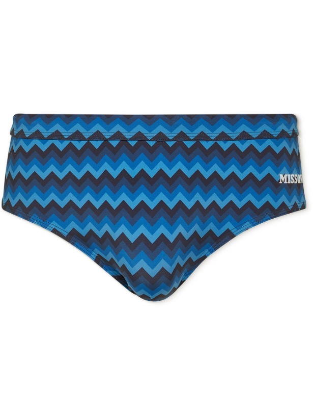 Photo: Missoni - Printed Swim Briefs - Blue