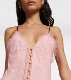 Gucci Lace-trimmed chiffon midi dress