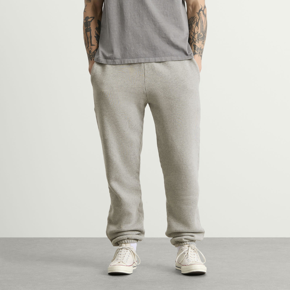 Les Tien Men's Heavyweight Classic Sweatpant in Heather Grey