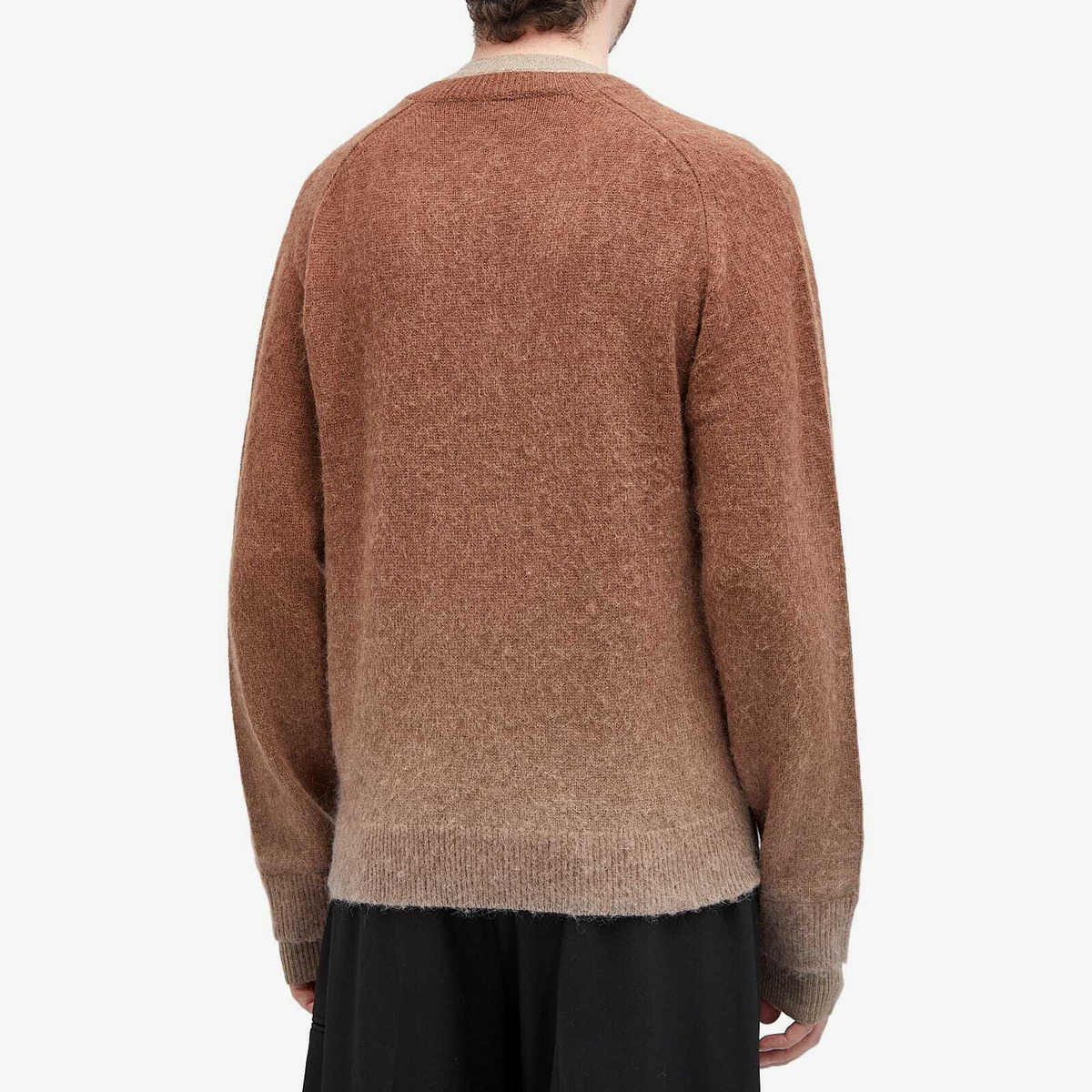 JW Anderson Men's V-Neck Gradient Jumper in Chocolate Brown