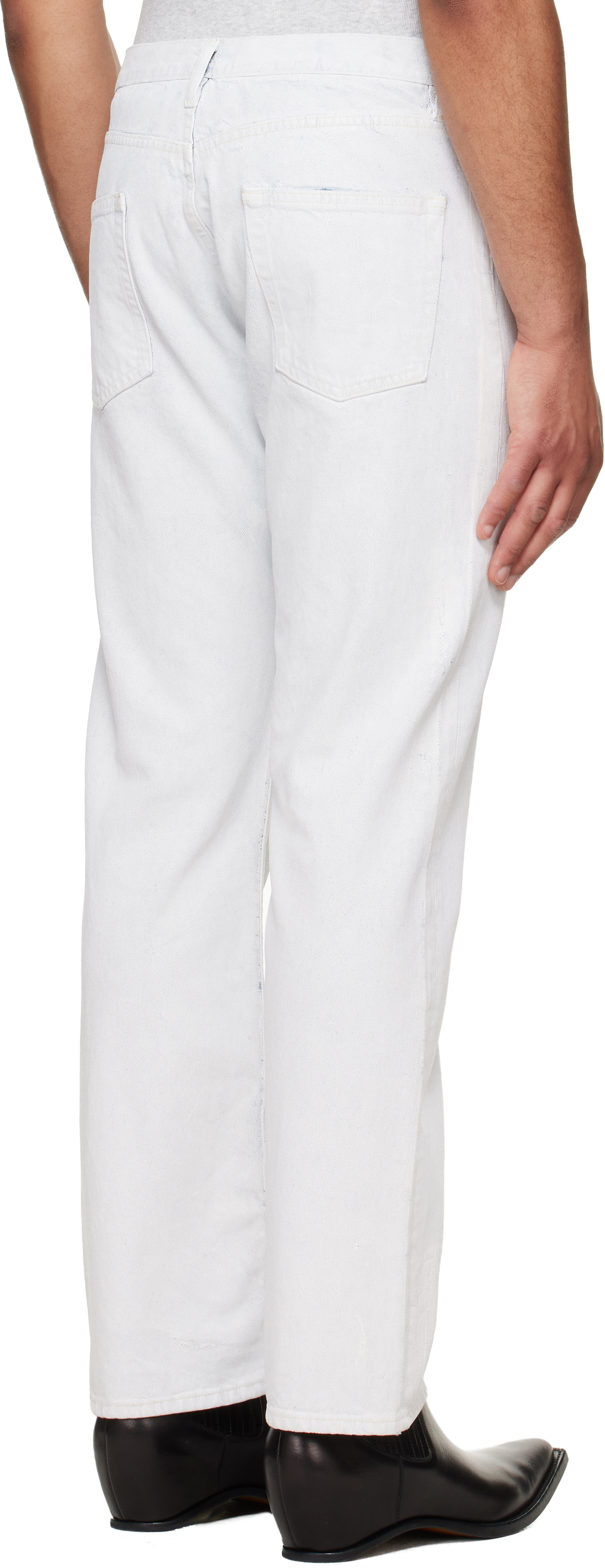 Maison Margiela White Coated Straight-Leg Jeans