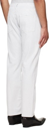 Maison Margiela White Coated Straight-Leg Jeans