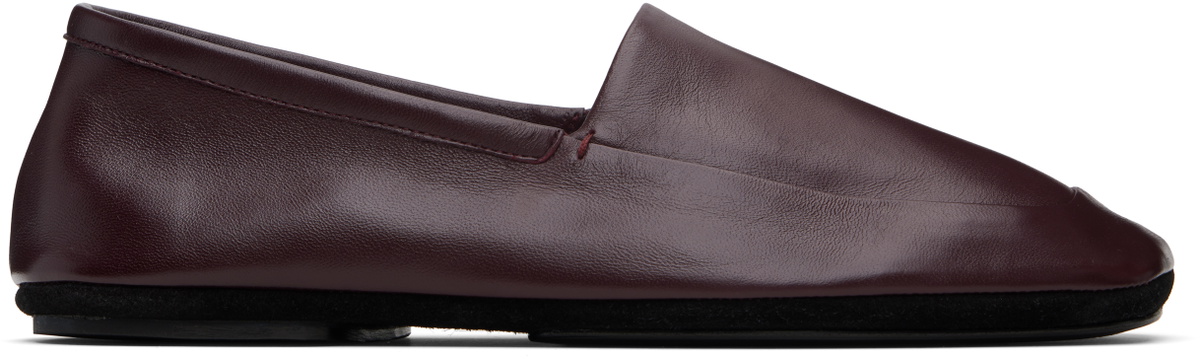 LEMAIRE Burgundy Indoor Slipper Loafers
