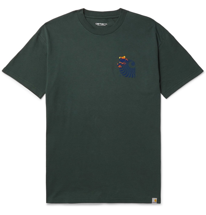 Photo: Carhartt WIP - Printed Cotton-Jersey T-Shirt - Green