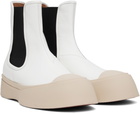 Marni White Leather Pablo Chelsea Boots