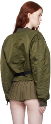 Pushbutton Khaki Hipsack Bomber Jacket