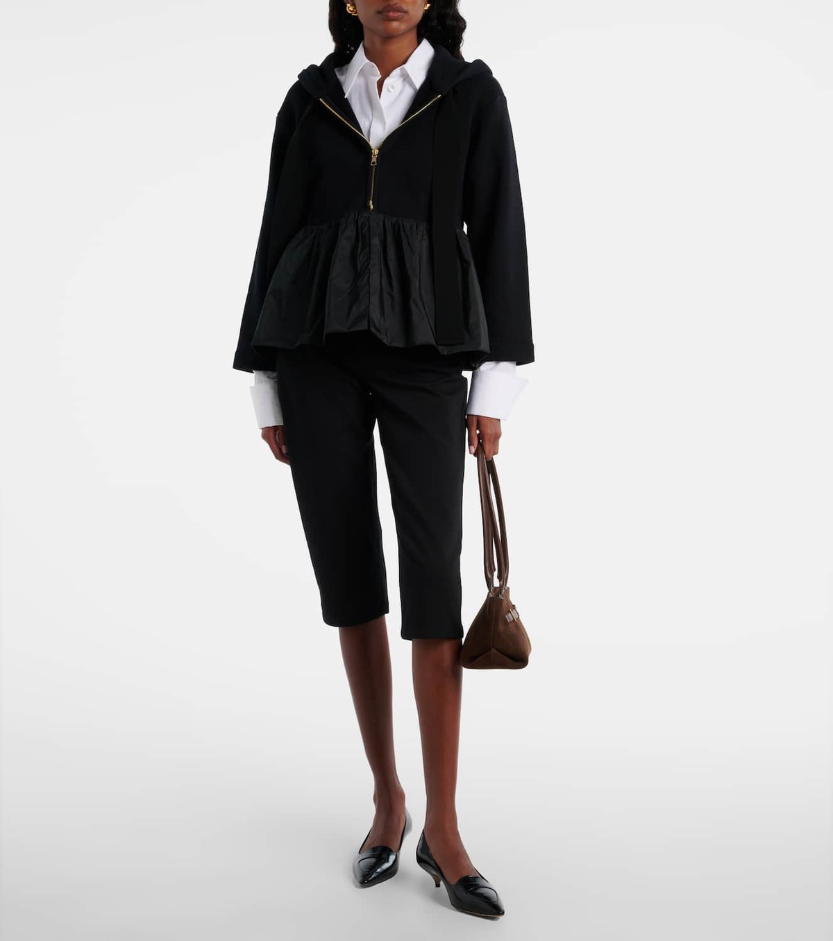 Patou Faille-trimmed cotton jersey zip-up hoodie
