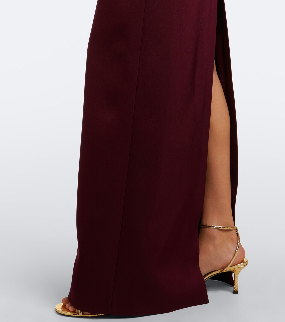 David Koma Sequined satin off-shoulder gown