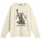A Bathing Ape Men's Destroy Washed Statue Of Liberty Sweatshirt in Ivory