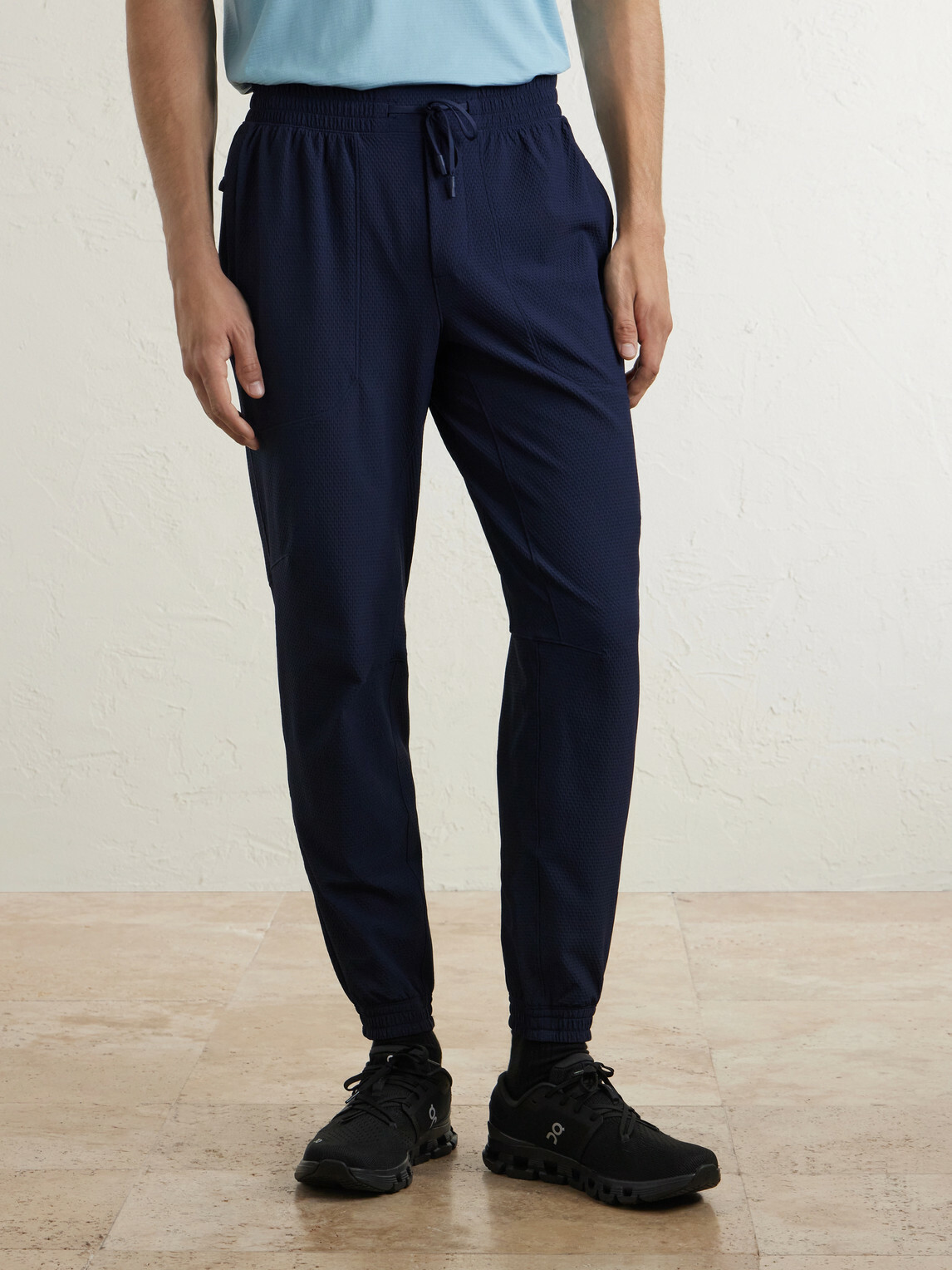 Lululemon - Licence to Train Tapered Stretch Recycled Waffle-Knit Joggers - Blue