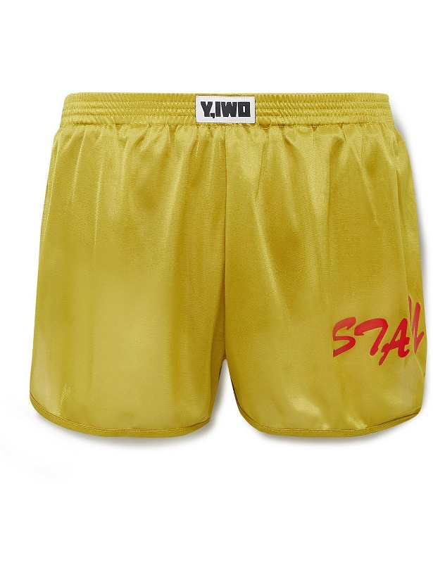 Photo: Y,IWO - Quad Slim-Fit Printed Jersey Shorts - Yellow