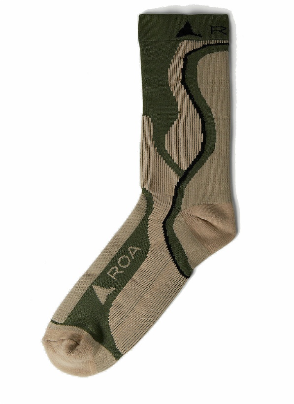 Photo: Intarsia Logo Socks in Green