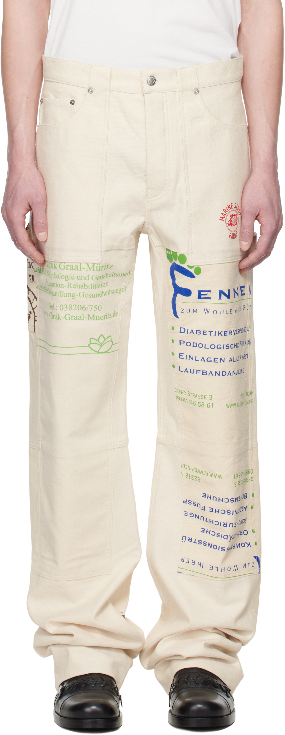 Marine Serre Beige Regenerated Tote Bags Workwear Trousers