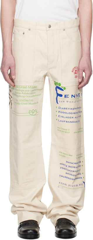 Photo: Marine Serre Beige Regenerated Tote Bags Workwear Trousers