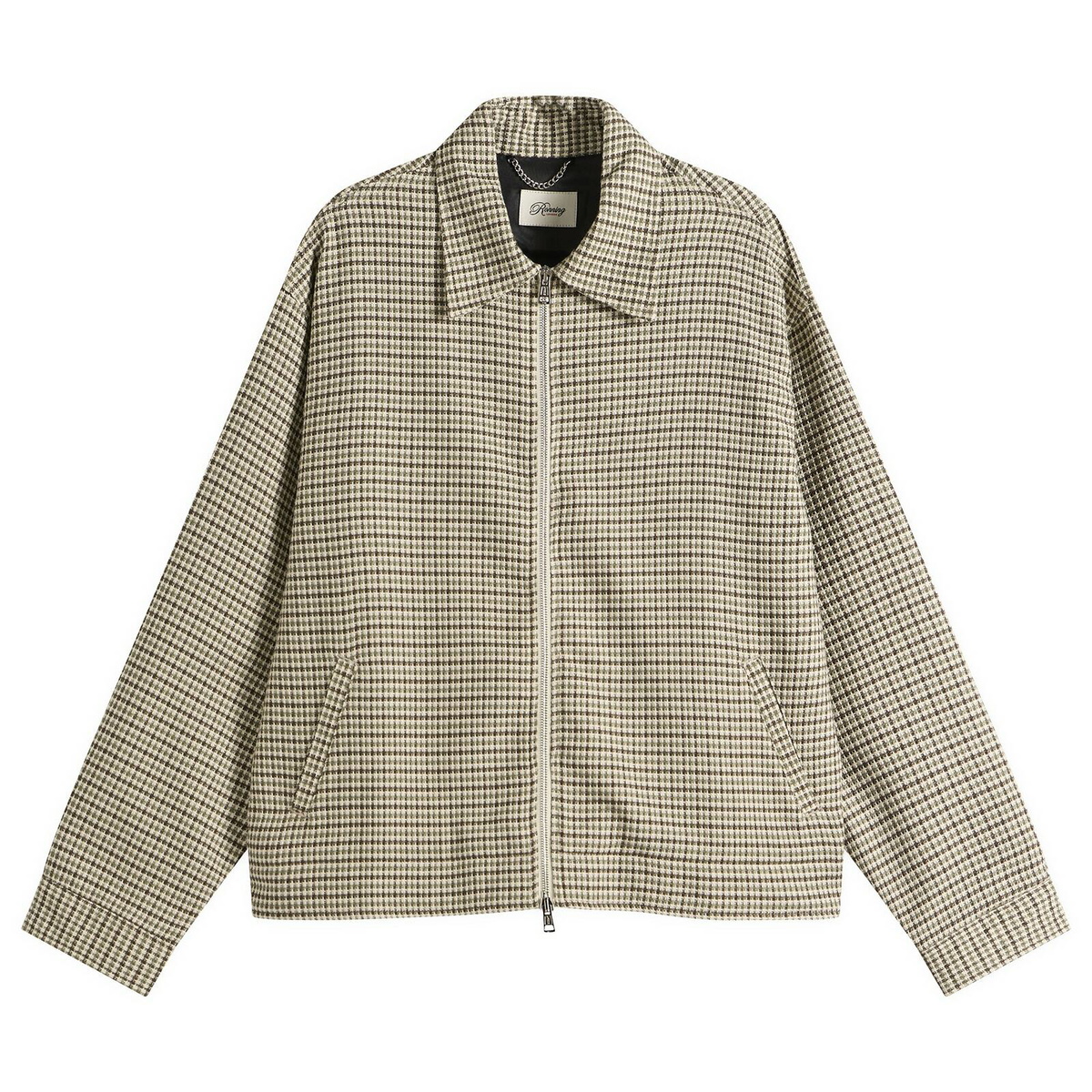END. x Ronning Men's Casual Jacket in Dogtooth Green