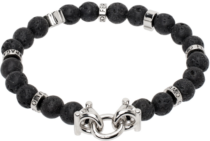 Photo: Ferragamo Black Gancini Bracelet