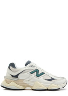New Balance 9060 Panelled Leather Sneakers White And Blue