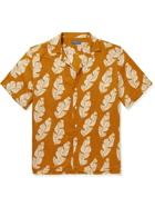Frescobol Carioca - Roberto Camp-Collar Printed Linen Shirt - Brown