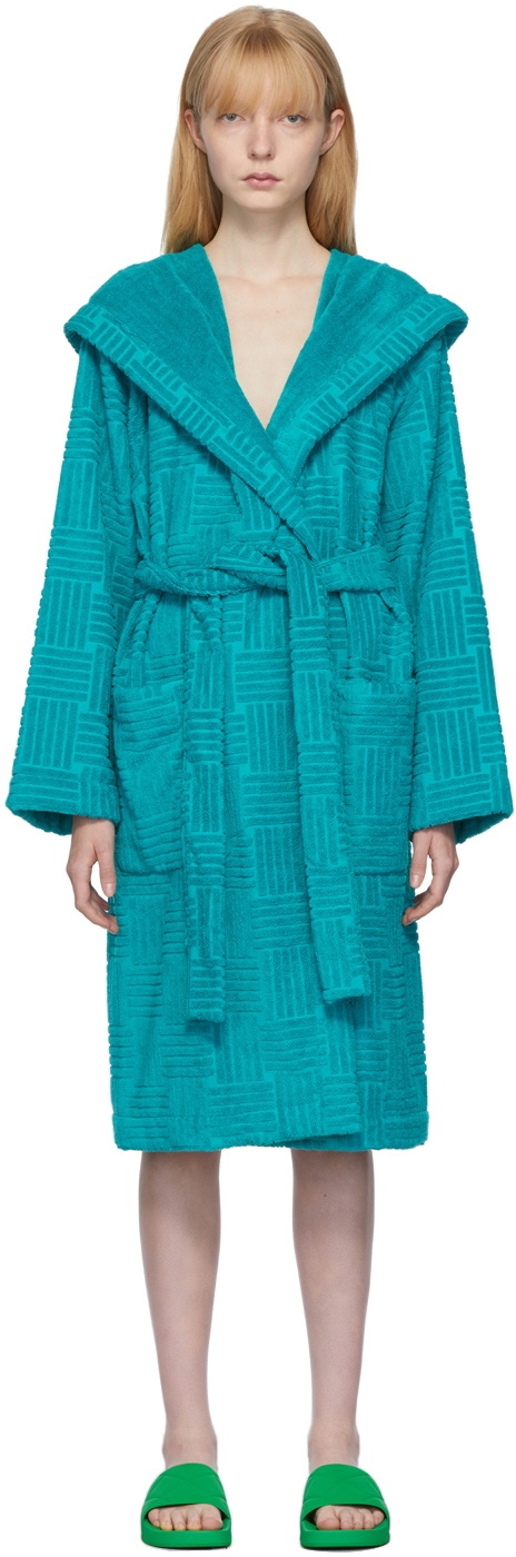 Bottega Veneta Blue Spongy Bath Robe Bottega Veneta