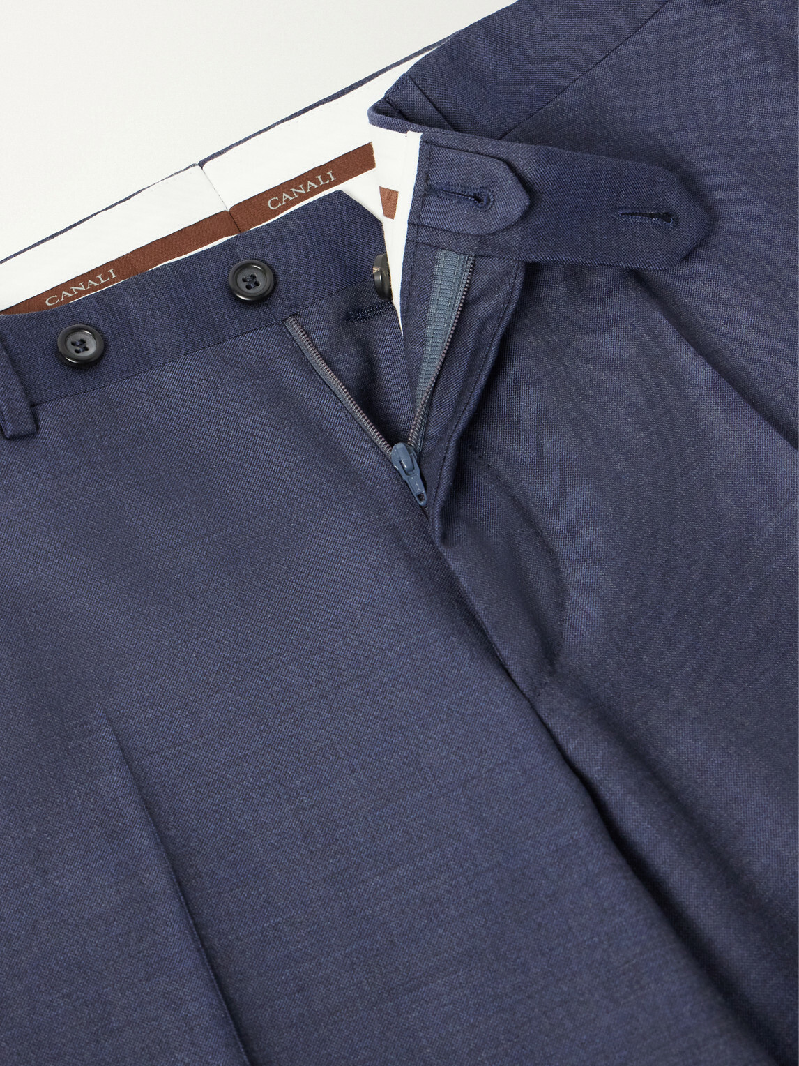 Canali - Straight-Leg Wool-Twill Suit Trousers - Blue