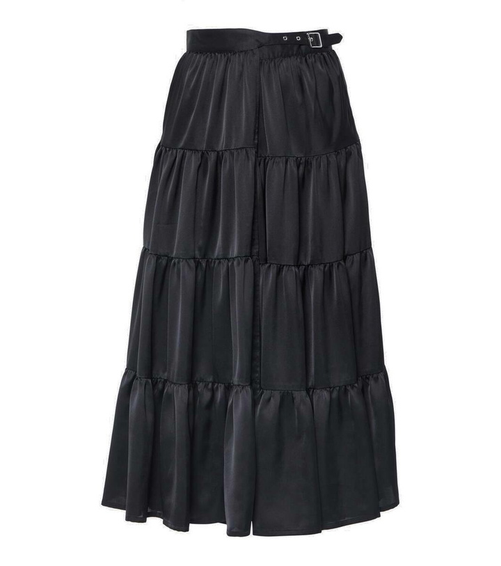 Photo: Noir Kei Ninomiya Pleated satin wrap skirt