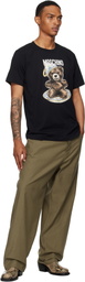 Moschino Black Organic Cotton Teddy Bear T-Shirt