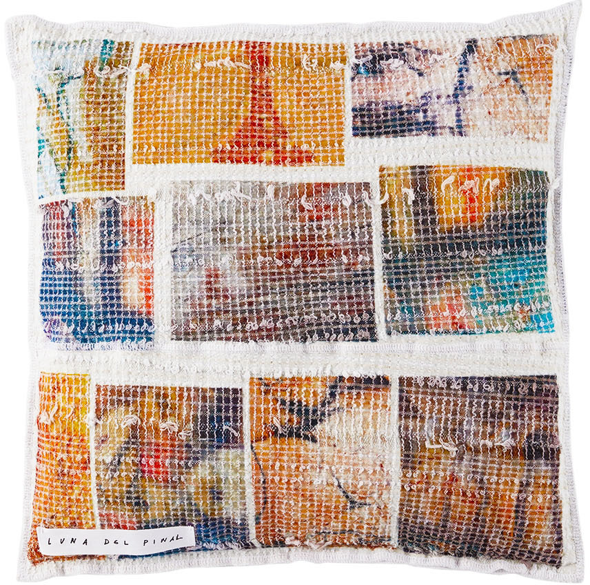 Luna Del Pinal Multicolor Cave Study Stretch Weave Cushion