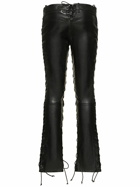 PETAR PETROV - Laced Low Waist Leather Pants