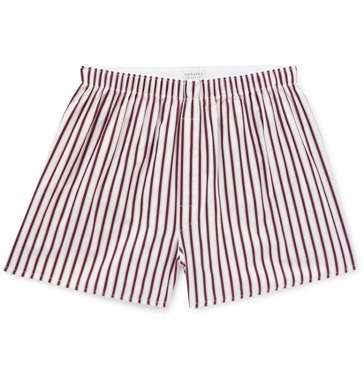 Photo: Sunspel - Striped Cotton Boxer Shorts - Red