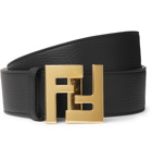 Fendi - 4cm Full-Grain Leather Belt - Black