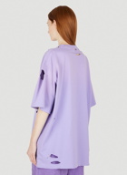 Destroyed Short Sleeve T-Shirt in Purple