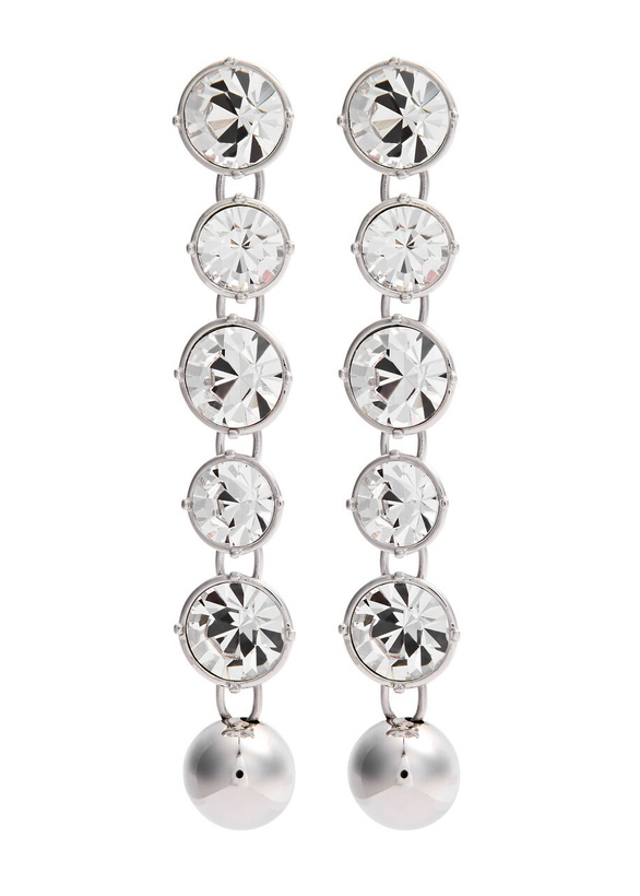 Photo: Jean Paul Gaultier Crystal-embellished Drop Earrings - Silver - One Size
