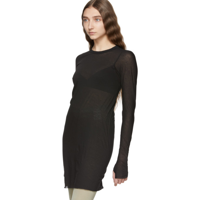 Boris Bidjan Saberi Black Object-Dyed Long Sleeve Short Dress