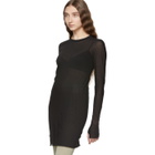 Boris Bidjan Saberi Black Object-Dyed Long Sleeve Short Dress