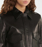 Khaite Cordelia leather crop jacket