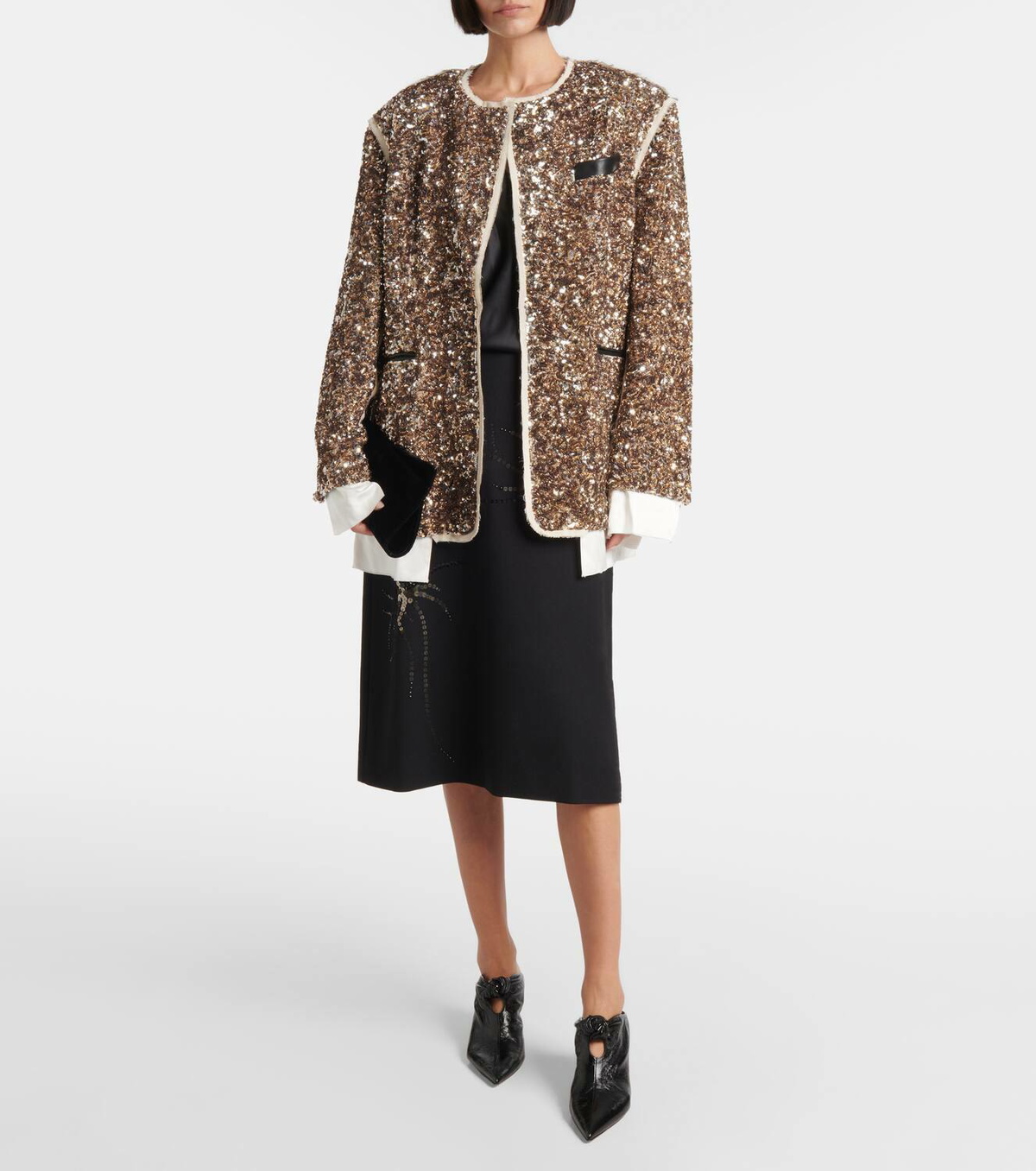 Jacques Wei Sequined leather jacket
