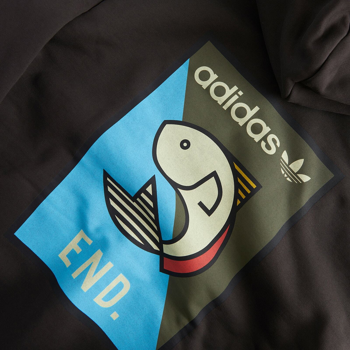 END. X Adidas Flyfishing Hoodie in Night Brown