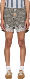 Martine Rose Khaki & Black French Knicker Shorts