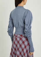 Vivienne Westwood Eli Cropped Wool and Silk-blend Cardigan Light Blue