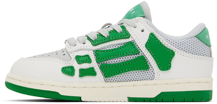 AMIRI Kids Green & Gray Mesh Skel Top Low Sneakers