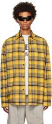 Balenciaga Yellow & Navy Check Reversible Shirt