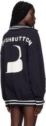Pushbutton Navy Intarsia Jacket