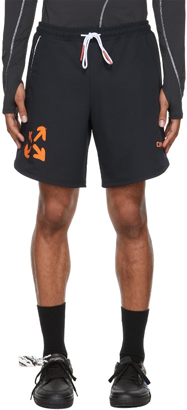 Photo: Off-White Black & Orange Active Logo Knit Shorts