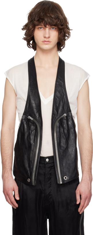 Photo: Rick Owens Black Temple Bauhaus Leather Vest