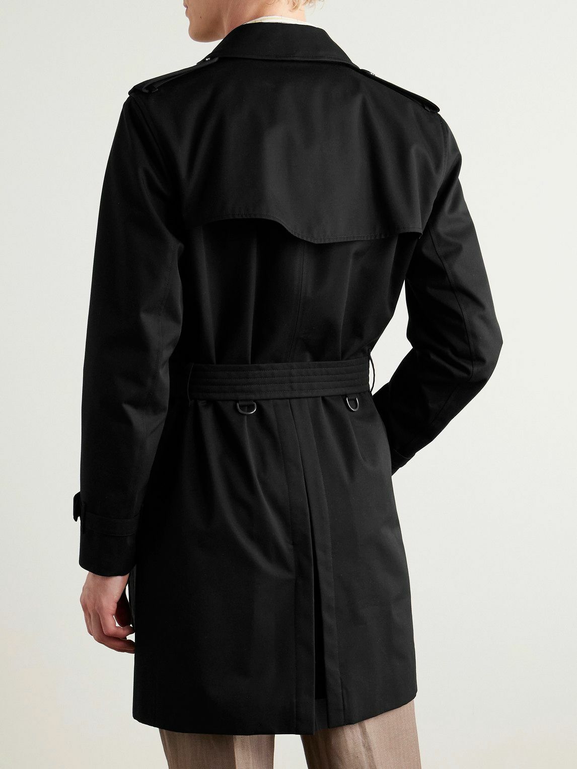 ジャケット・アウター Gabardine Double Belt Trench Coat BURBERRY Kensington Double-Breasted Belted Cotton-Gabardine